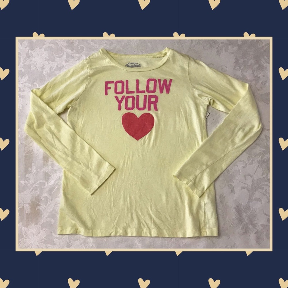 Girls OshKosh Originals Follow your Heart Yellow Long Sleeved Shirt